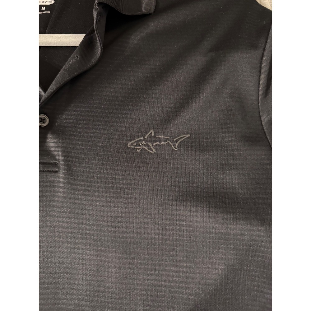 Greg Norman Tasso Elba Mens Black PlayDry Golf Polo Shirt Medium Textured Shark - Picture 3 of 6